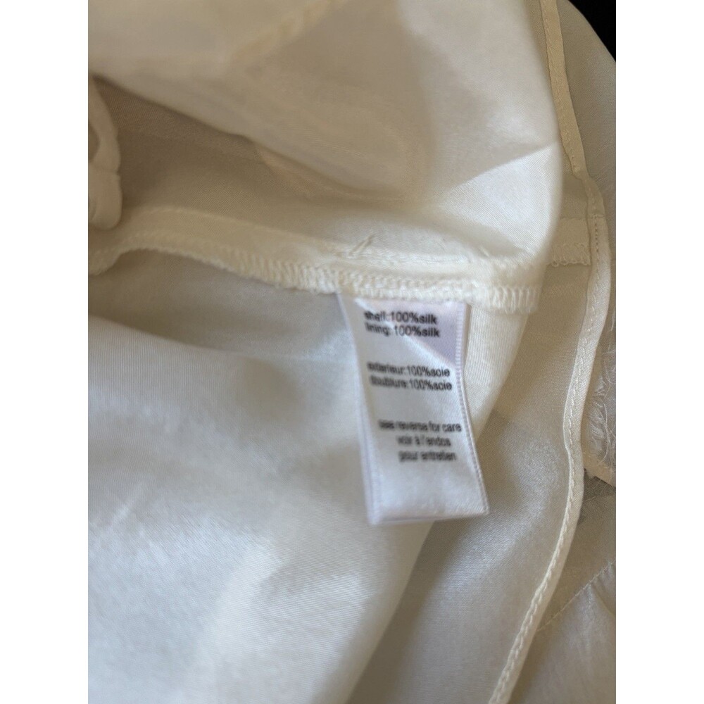 Misha 100% Silk Ivory Textured Dress Sz 8 Bridal Rehearsal Court Initiation Grad - Picture 10 of 12